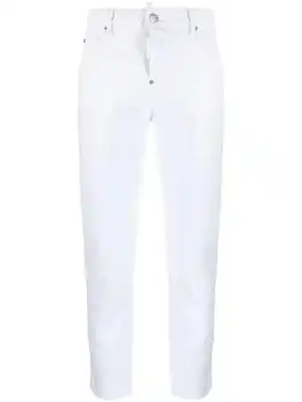 Farfetch Dsquared2 cropped jeans - wit aanbieding