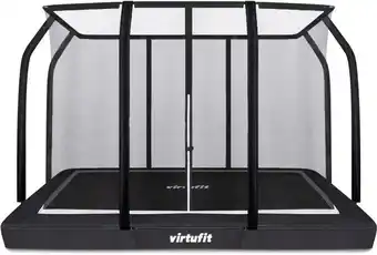 Fitwinkel.nl Virtufit premium inground trampoline met veiligheidsnet - zwart - 213 x 305 cm aanbieding