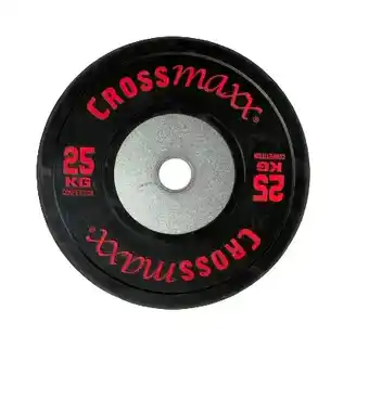 Fitwinkel.nl Lifemaxx crossmaxx competition bumper plate - halterschijf - zwart - 50 mm - 25 kg aanbieding