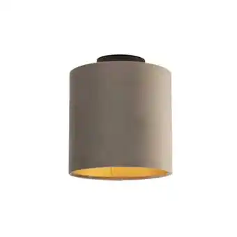 fonQ Qazqa plafondlamp combi - taupe - landelijk | rustiek - d 200mm aanbieding