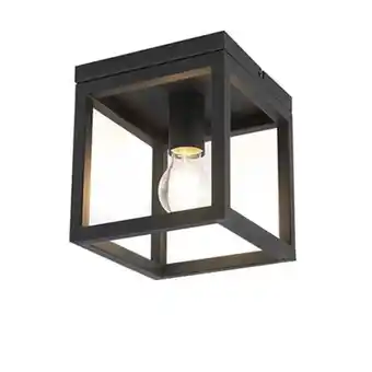 fonQ Qazqa plafondlamp cage - zwart - industrieel - l 180mm aanbieding