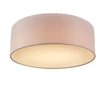 fonQ Qazqa led plafondlamp drum led - roze - modern - h 125mm aanbieding