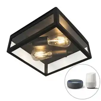 fonQ Qazqa led wandlamp buiten rotterdam - zwart - modern - b 28cm aanbieding