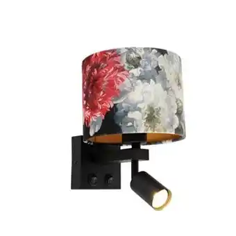 fonQ Qazqa wandlamp brescia combi - bloemen print - modern - l 18cm aanbieding