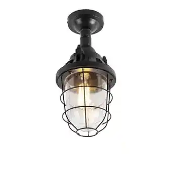 fonQ Qazqa plafondlamp cabin - zwart - industrieel - d 170mm aanbieding