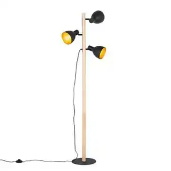 fonQ Qazqa vloerlamp flint - zwart - landelijk - l 25cm aanbieding