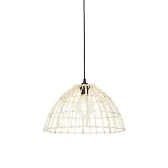 fonQ Qazqa hanglamp magna rotan - naturel - landelijk - d 40cm aanbieding