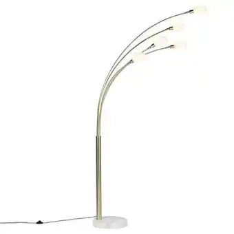 fonQ Qazqa vloerlamp sixties marmo - goud|messing - design - l 1240mm aanbieding