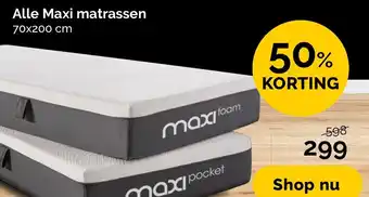 Beter Bed Alle Maxi matrassen 70x200 cm aanbieding