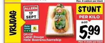 Vomar Voordeelmarkt Label Rouge Hele Boerenscharrelkip aanbieding