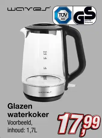 Kik Glazen waterkoker aanbieding