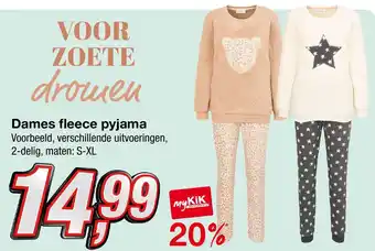 Kik Dames fleece pyjama aanbieding