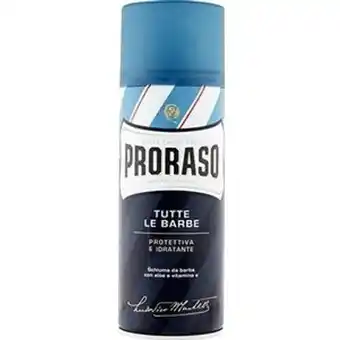 Hairandbeautyonline.com Proraso blauw scheercrème mousse vit e 300ml aanbieding