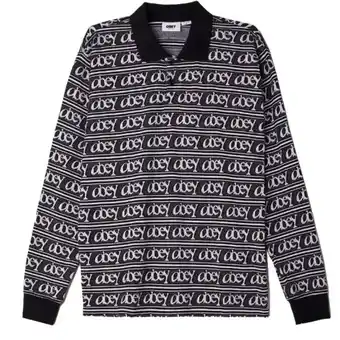 Herqua Obey wergner jacquard polo tee longsleeve sweater skate heren aanbieding