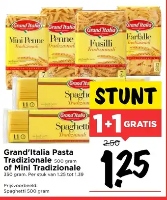 Vomar Voordeelmarkt Grand'Italia Pasta Tradizionale of Mini Tradizionale aanbieding