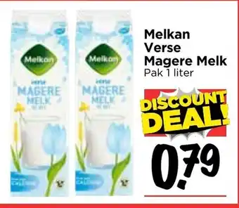 Vomar Voordeelmarkt Melkan Verse Magere Melk 1 liter aanbieding