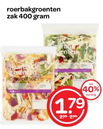 Spar roerbakgroenten zak 400 gram aanbieding