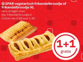 Spar SPAR vegetarisch frikandelbroodje of frikandel broodje xl aanbieding