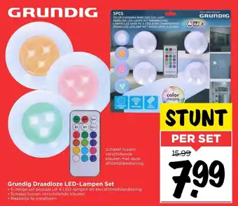 Vomar Voordeelmarkt Grundig Draadloze LED-Lampen Set aanbieding