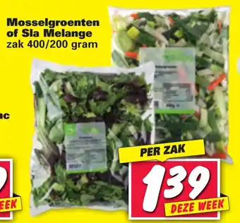 Nettorama Mosselgroenten of Sla melange 400/200g aanbieding