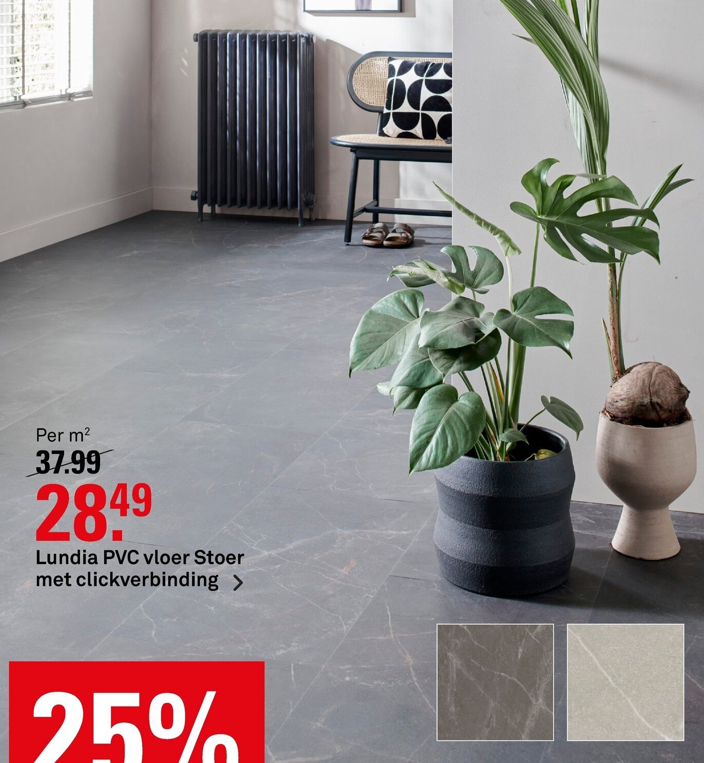 Lundia PVC vloer Stoer met clickverbinding aanbieding bij Karwei