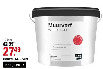 Karwei Muurverf 10 liter aanbieding