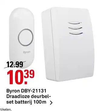 Karwei Byron DBY-21131 Draadloze deurbel-set batterij 100m aanbieding