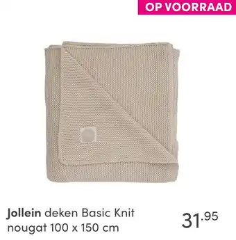 Baby & Tiener Jollein deken Basic Knit nougat 100 x 150 cm aanbieding