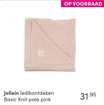 Baby & Tiener Jollein ledikantdeken Basic Knit pale pink aanbieding