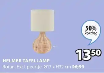 Jysk HELMER TAFELLAMP aanbieding
