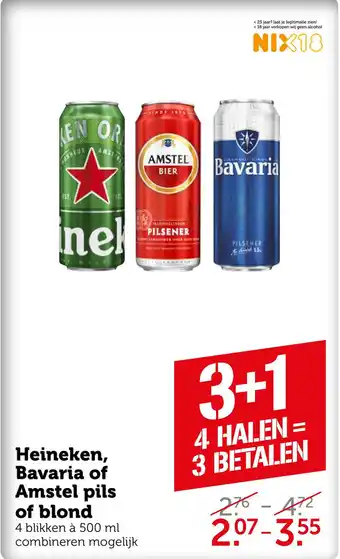 Coop Heineken, Bavaria of Amstel pils of blond aanbieding