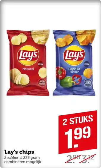 Coop Lay's chips aanbieding