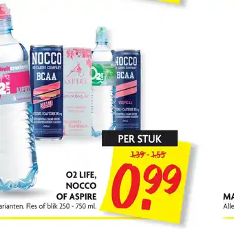 Dekamarkt O2 life, nocco of aspire aanbieding