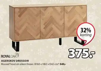 Jysk ROYAL OAK AGERSKOV DRESSOIR aanbieding