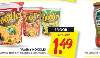 Dekamarkt Yummy noodles aanbieding