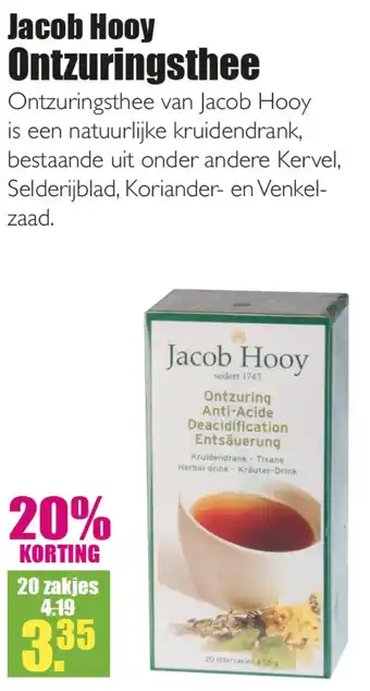 Gezond & Wel Jacob Hooy Ontzuringsthee aanbieding