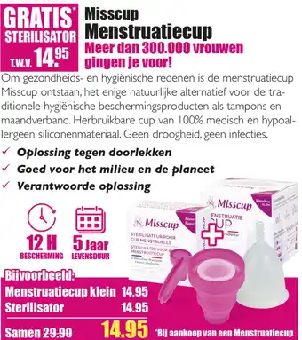 Gezond & Wel Misscup Menstruatiecup aanbieding