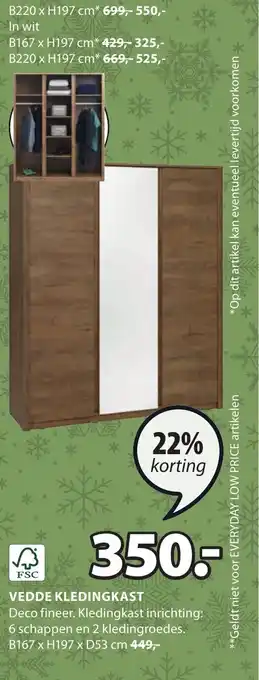 Jysk VEDDE KLEDINGKAST aanbieding