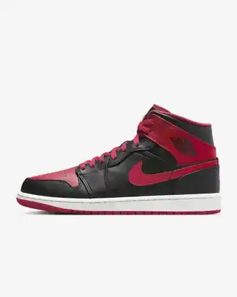 Kicksshop Nike air jordan mid zwart/wit/fire red aanbieding