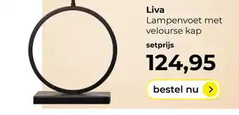 Lampidee Liva - Lampvoet 1 lichts 30x42 cm mat zwart aanbieding