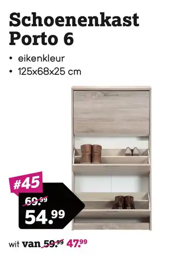 Leen Bakker Schoenenkast Porto 6 aanbieding