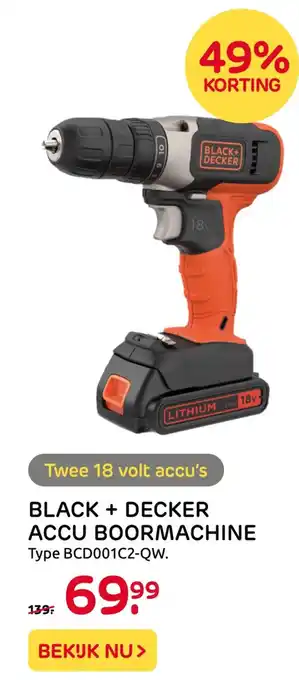 Praxis BLACK + DECKER ACCU BOORMACHINE aanbieding