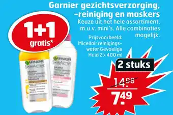 Trekpleister Garnier gezichtsverzorging, -reiniging en maskers aanbieding