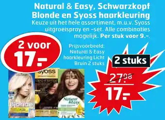 Trekpleister Natural & Easy, Schwarzkopf Blonde en Syoss haarkleuring aanbieding