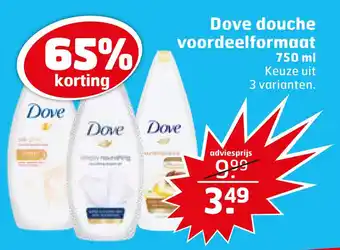 Trekpleister Dove douche voordeelformaat 750 ml aanbieding