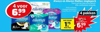 Trekpleister Always en Always Dailies singlepack aanbieding