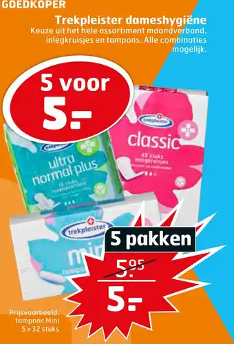 Trekpleister Trekpleister dameshygiëne aanbieding