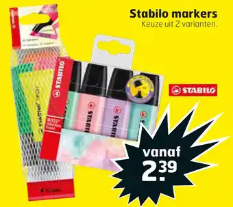 Trekpleister Stabilo markers aanbieding