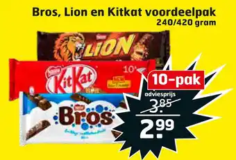 Trekpleister Bros, Lion en Kitkat voordeelpak aanbieding