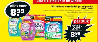 Trekpleister Witte Reus wasmiddel gel en poeder aanbieding